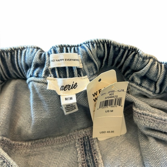 Aerie Blue Denim Circle Mini Skirt Asymmetrical Hem Womens Size Medium NWT - Picture 5 of 11